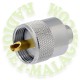 Conector PL pin dorado para RG58 PL259 corto